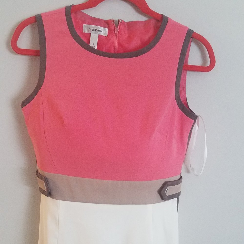 Dress Barn Size 6 block print pastel dress